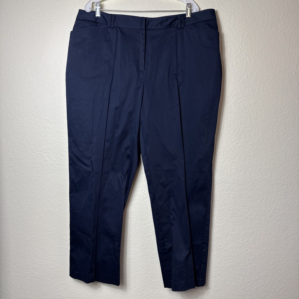 Jones Wear Studio Navy Blue High Rise Trousers Career Work Wear Pants 20W